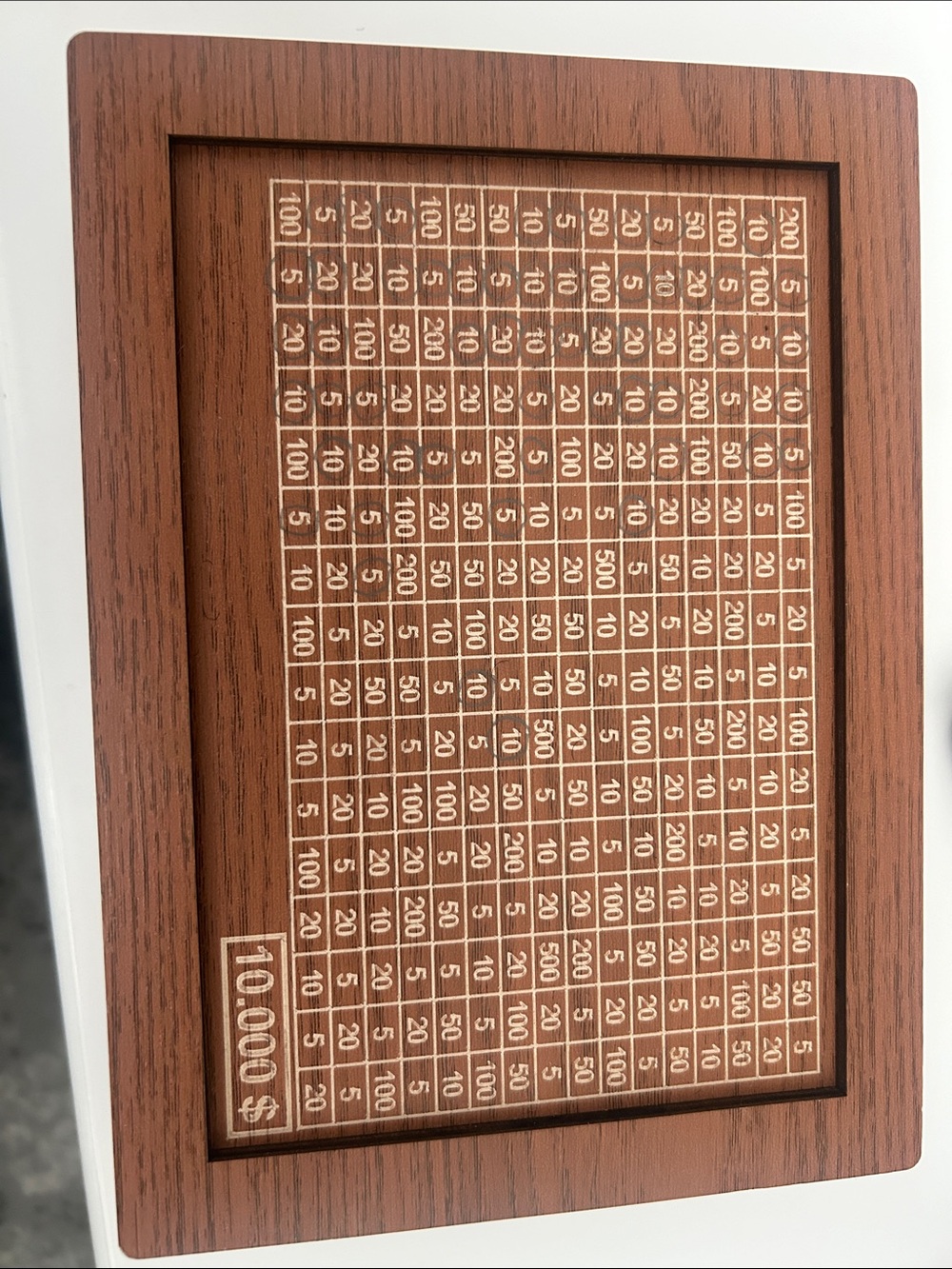 Wooden Game Board Plaque in Rich Brown